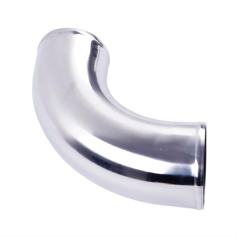 ZAP Performance Aluminum Pipe Tube Intercooler Hose 90 Degree 89mm(3.5""), 6061 Aluminu Air Intake Tube, Length 11.8"" (300mm), Thickness 2mm Silver Aluminum Alloy Exhaust Pipe - Image 1